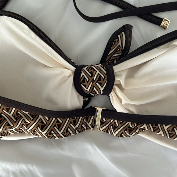 Michael Kors Brown and Tan Geometric Bikini Top - Picture 5 of 5
